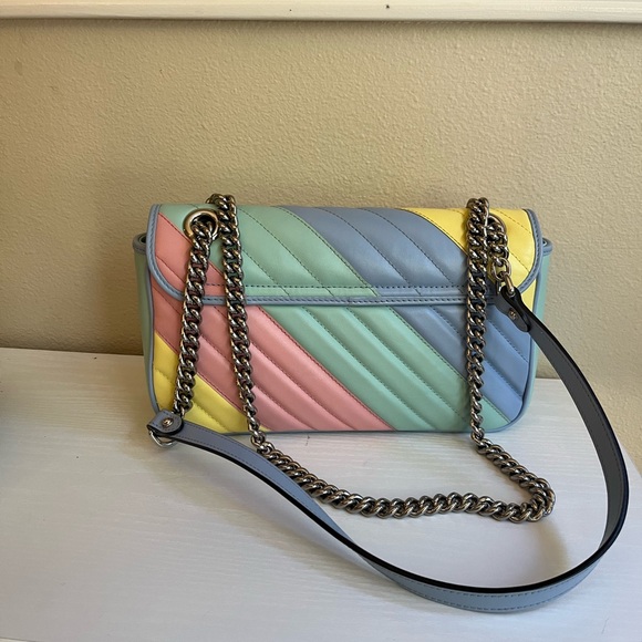 Gucci Multicolor Diagonal Marmont Matelassé Shoulder Bag - Picture 2 of 15
